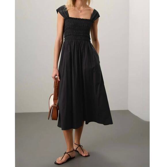 Club Monaco Dresses & Skirts - Club Monaco Cotton Smocked Midi Dress black Size XS